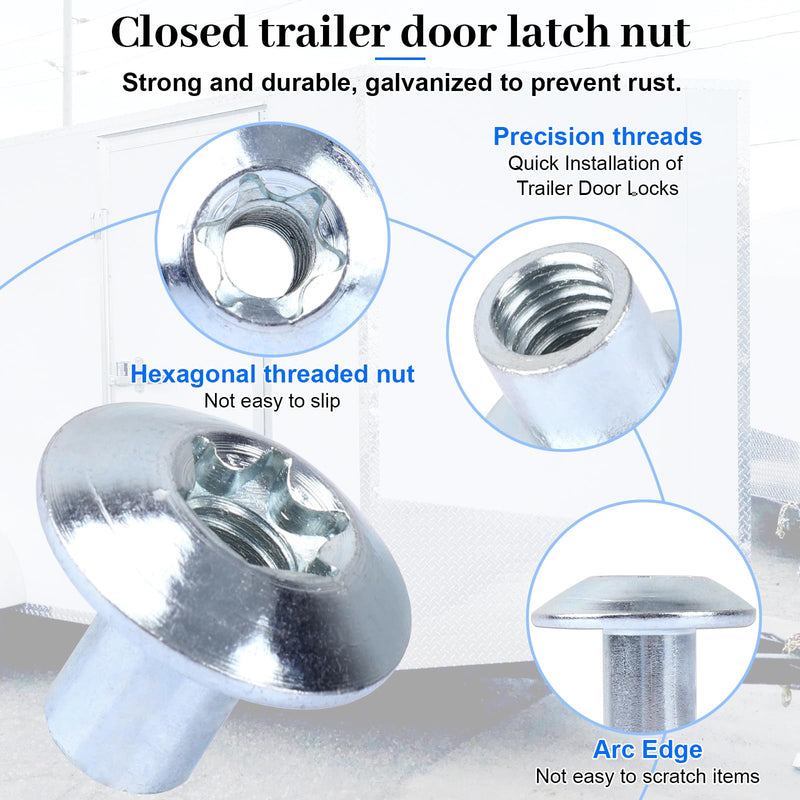 Domed Head Nut Torx Barrel 5/16" Thread Cargo Trailer Door Latch - Cargo Trailer Door Hardware (8 Pack) 8 Pack