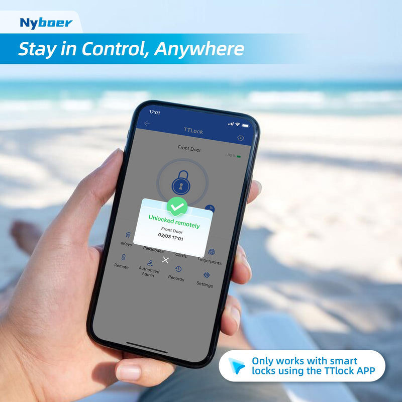 Wi-Fi Gateway Remotely Control Smart Fingerprint Door Lock with TT Lock App, Gateway Smart Hub Compatible with Alexa Voice Control,Electronic Lock Assemblies by Nyboer C-Gateway