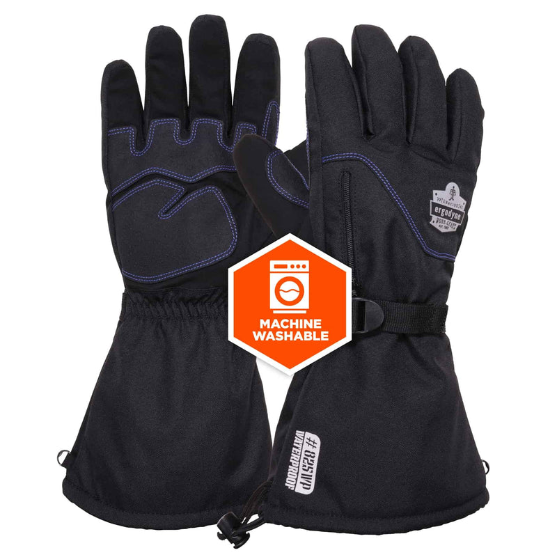 Ergodyne ProFlex 825WP Winter Work Gloves with Removeable Waterproof Shell, Black, Large
