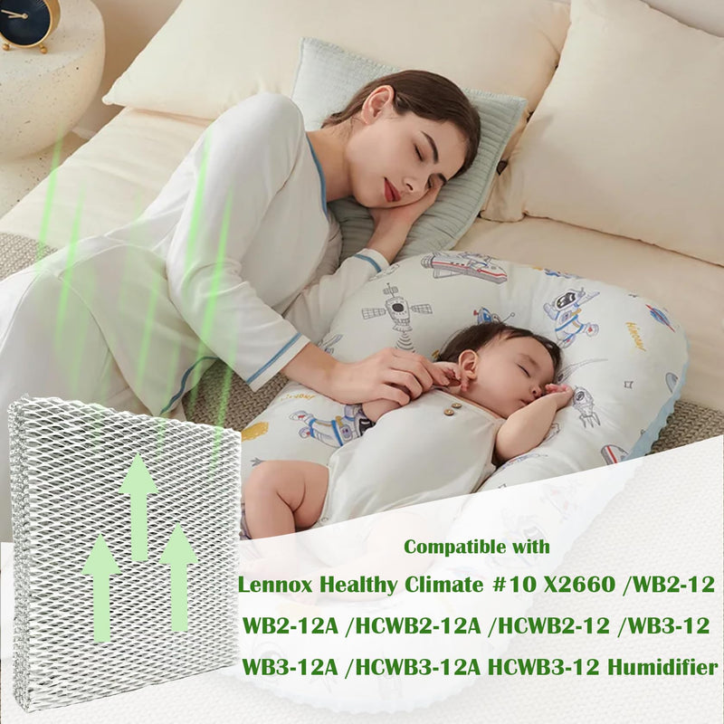 10 x2660 Humidifier Pad for Lennox Healthy Climate #10 X2660 WB2-12 WB2-12A HCWB2-12A HCWB2-12 WB3-12 WB3-12A HCWB3-12A HCWB3-12 Humidifier - 2 Pack Aluminum Filter for Moisturised Skin