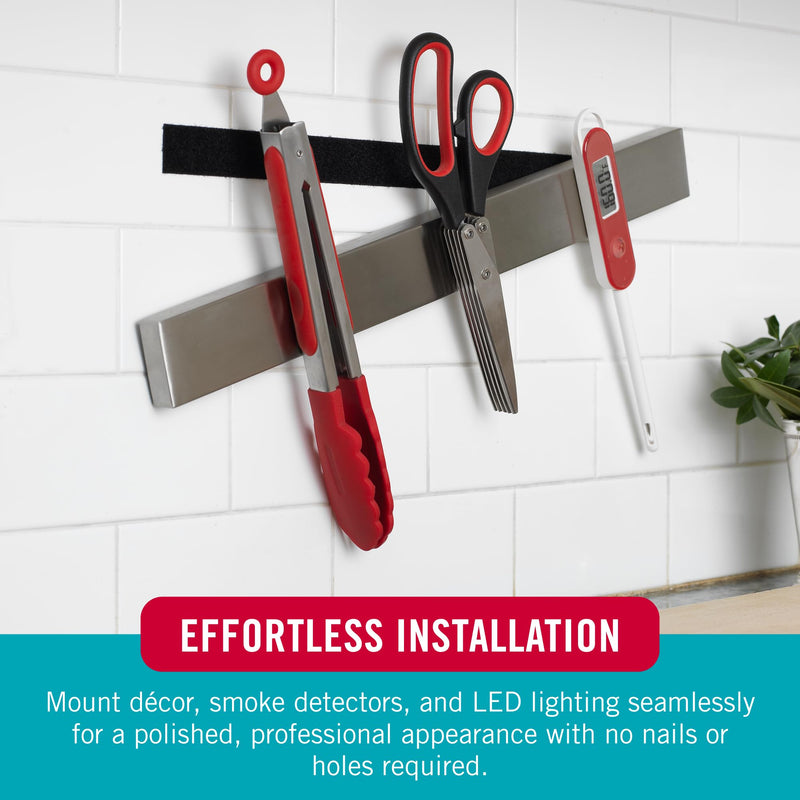 VELCRO Brand Kitchen and Bath Mounting Tape. Moisture Resistant for Installing Shower Accessories and Bathroom Decor. 12ft Heavy Duty Roll Holds 10 pounds. Easy Peel and Stick Application, White 12ft x 1in