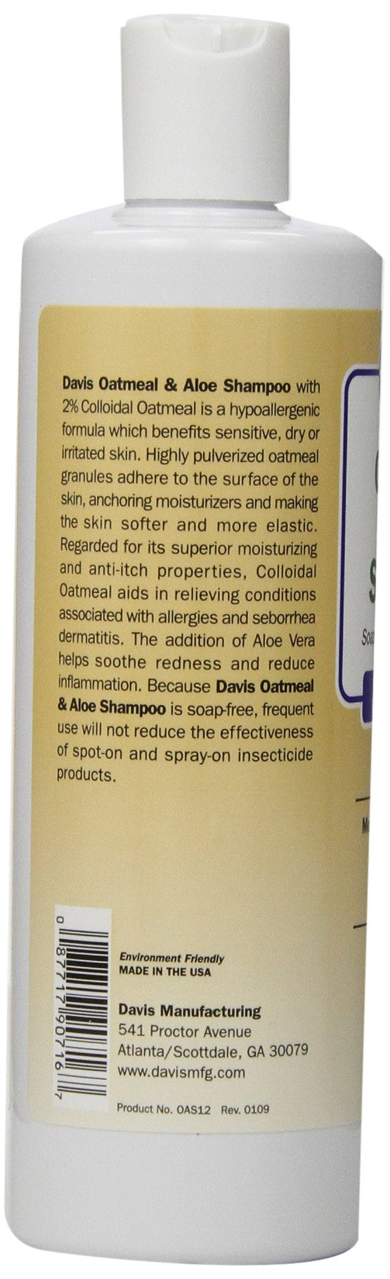 [Australia] - Davis Oatmeal and Aloe Dog and Cat Shampoo, 12-Ounce 