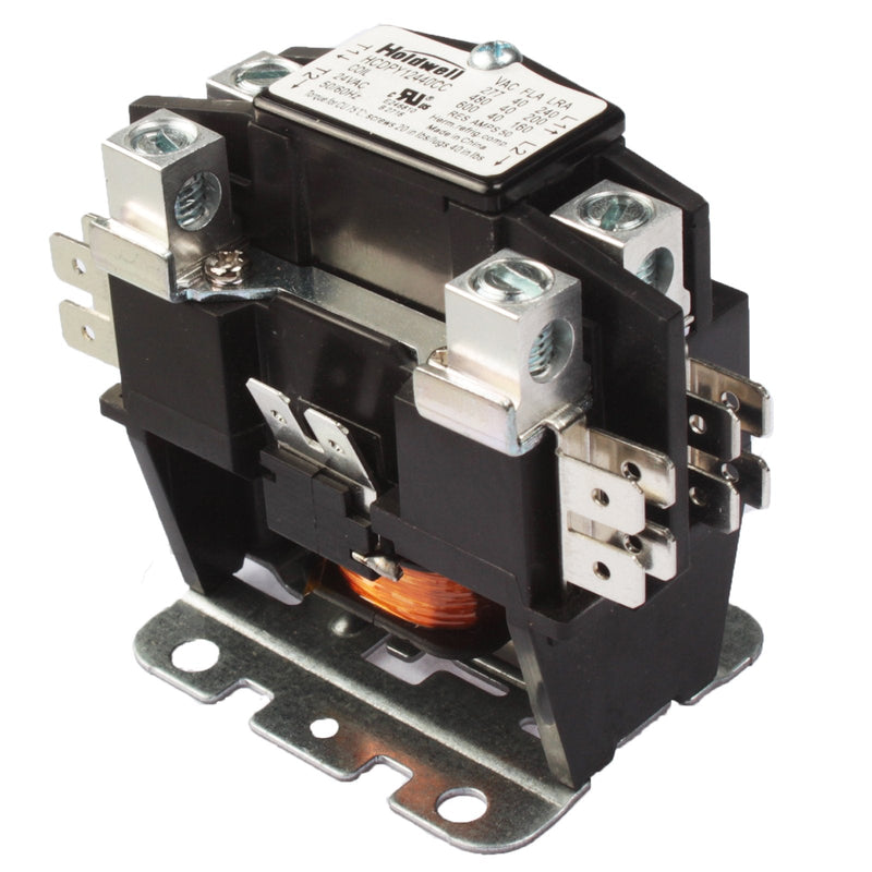 Holdwell 45GG10AJA 1 Pole Normally Open Double Make with shunt 40 Amp 24V Coil Definite Purpose Air Conditioner Contactor HWPY12440CC