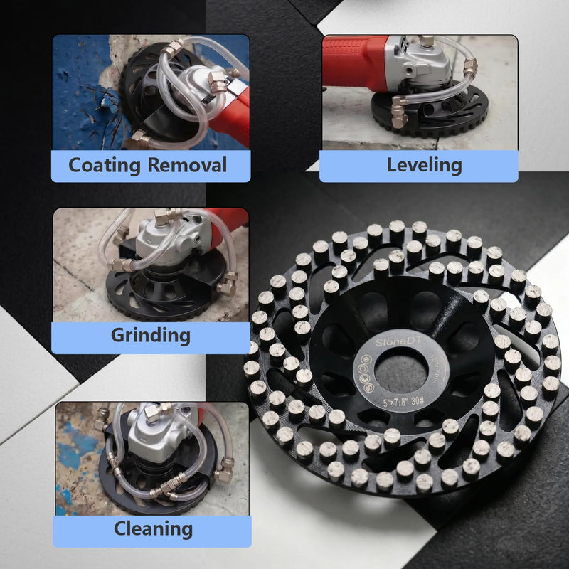 Diamond Grinding Wheel, 5 Inch Concrete Grinding Wheel for Concrete Surface, Epoxy, Paint Thin Coating Removal, Fit 7/8’’ Arbor for Angle Grinder, Dot Segments 30/40 Grit 30.0 Coarse 5''