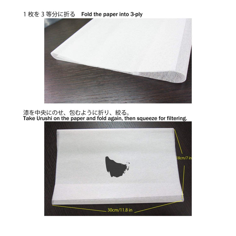 Yoshino Japanese Filter Paper for Urushi Lacquer, 100 Sheets, Made in Japan