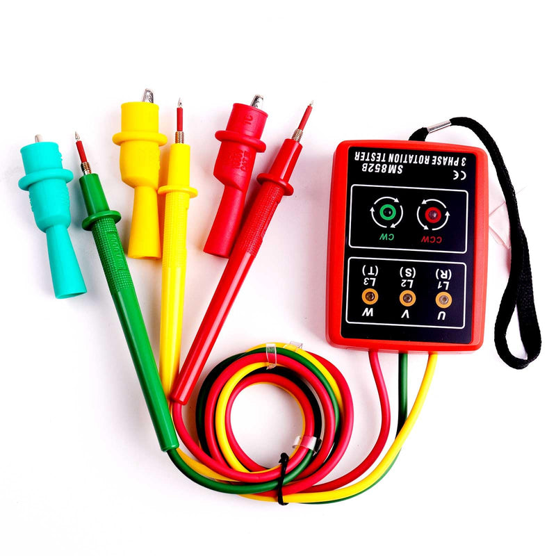 3 Phase AC Sequence Presence Rotation Tester,60V~600V Indicator Detector Meter with LED and Buzzer