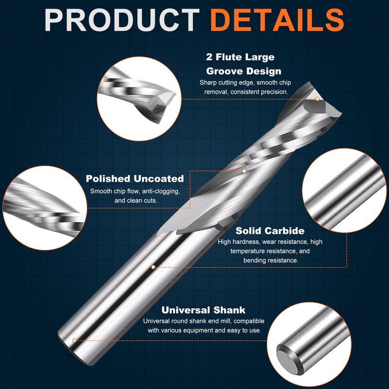 Carbide Upcut Spiral Router Bit, 10mm Shank CNC Router Bits 10mm x 32mm (Cutting Dia x Length) 2 Flutes End Mills Cutter for Hardwood, Solid Wood, Particle Board, MDF 10mm Dia - 32mm CL - 10mm Shank