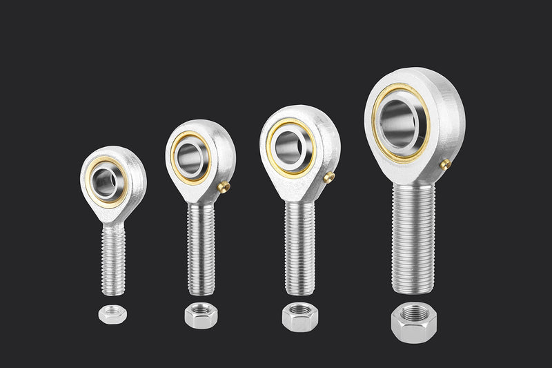 SA8T/K Rod End Bearing, 4pcs 8mm Bore Self Lubricating M8x1.25mm Metric Male Thread Right Hand Heim Joint with Jam Nuts SA