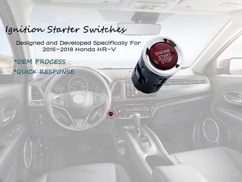 MANATEE 35881-T5H-H41 Ignition Starter Switch for Honda FIT 2015 2016 2017 2018, 35881T5AJ01 35881T5AJ02 Start Stop Push Button One-Button Switch