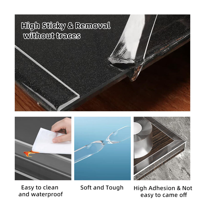 1.57 in x 9.84 FT,Clear Edge Protector Strip Sharp Edge Wrap Cover Tape,Self Adhesive Protective Bumper Guards for Cabinet Door Desk Glass Table Bed Furniture, Kitchen Countertop, Waterproof 1.57in x 9.84FT