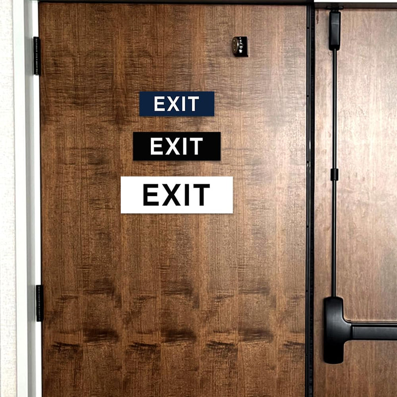 All Quality Basic Exit Wall or Door Sign - Simple & Clear To Ensure Safety | Easy to Install - Black/SIlver - Small (1 Pack) 2" x 6" - Small (1 Pack) Black / Silver