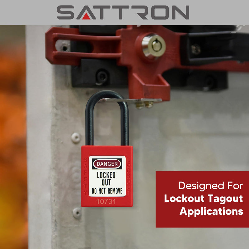 Safety Lockout Padlock Sets, OSHA Compliant 5 Red Lockout Tagout Locks, Keyed Differently Loto Locks (2 Keys Per Lock) for Lock Out Tag Out Stations 5 pack red nylon padlocks