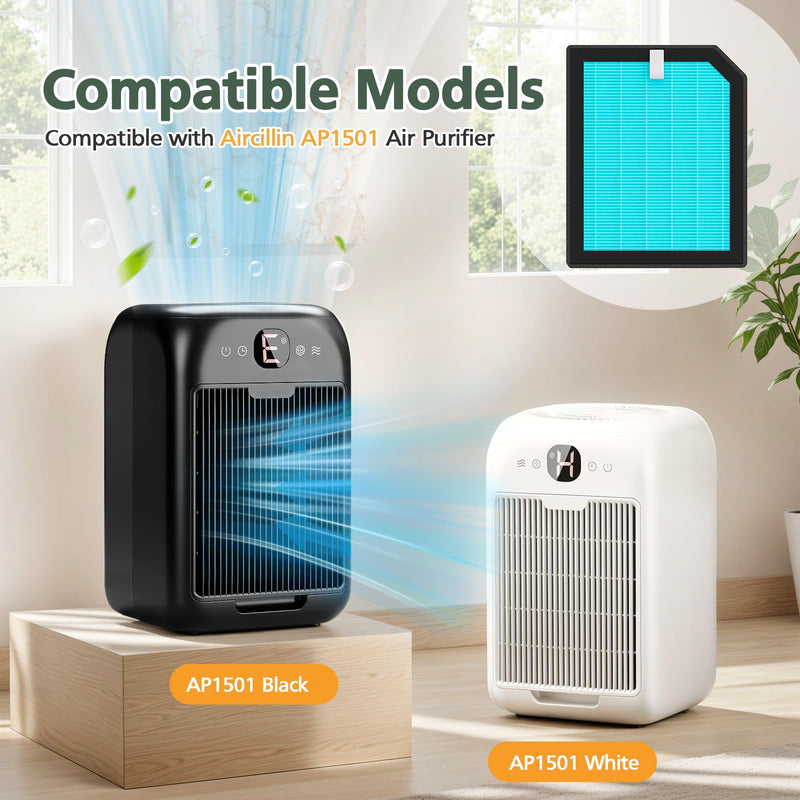 6 PACK AP1501 Replacement Filter for Aircillin AP1501 Air Purifi-er