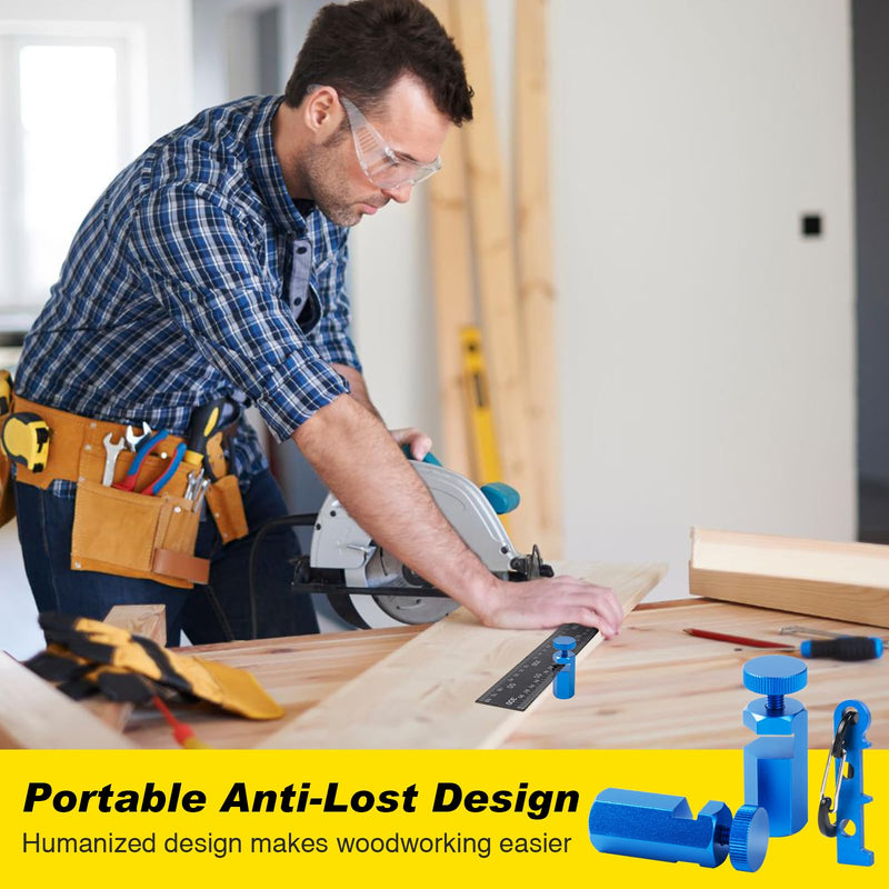 Tall Stair Gauges for Framing Square with Holder, Carabiner Stair guages Knobs Tool for Circular Saw Metal Stair Stringer Layout Tool for Carpentry Squares Stair and Rafter Gauge Clamps