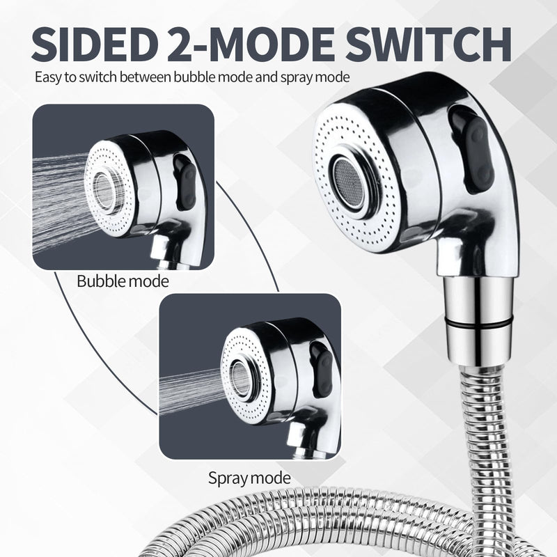 2Pcs Shampoo Bowl Hose And Sprayer 1/4" Nut Shampoo Bowl Faucet,Professional Salon Sink Hose Shampoo Bowl Sprayer Stainless Steel Sink Hose Attachment For Faucet For Salon Sink,Salon Shampoo Bowl