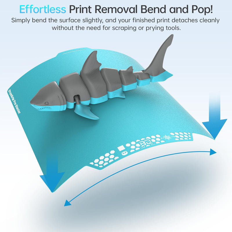 BIQU CryoGrip™ Pro Glacier 257x257mm Panda Build Plate for Bambu-Lab P1P/P1S/X1C/X1E/A1 3D Printer Double Sided Special Materials Upgrade Build Plate Removable Surface Platform CryoGrip Pro Glacier