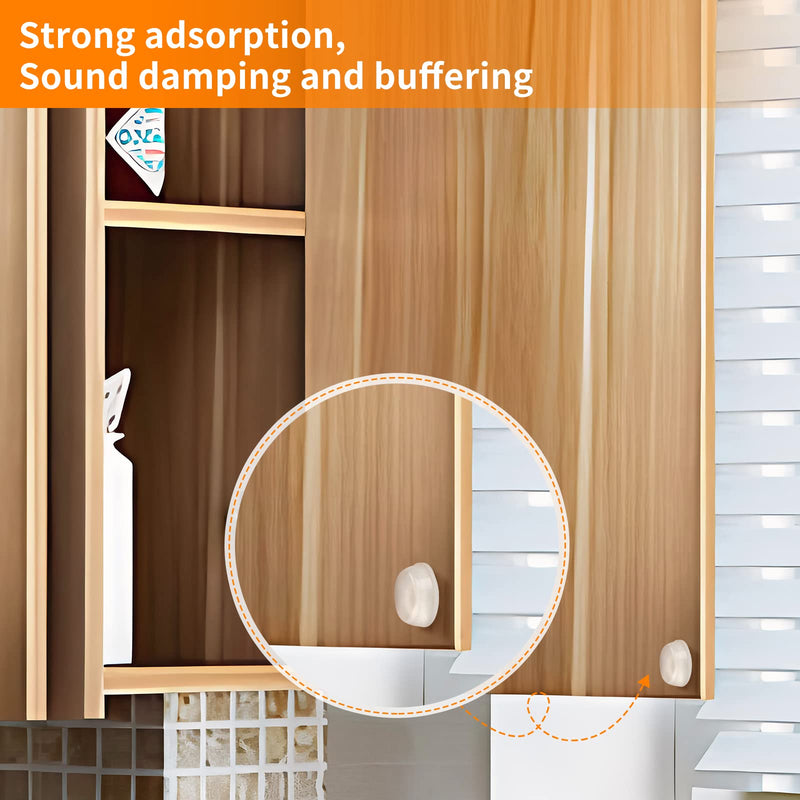 CHUNZEXI 192Pcs Cabinet Door Bumpers Clear Self Adhesive- Rubber Door Stoppers for Cabinets and Drawers 192 PCS ½"