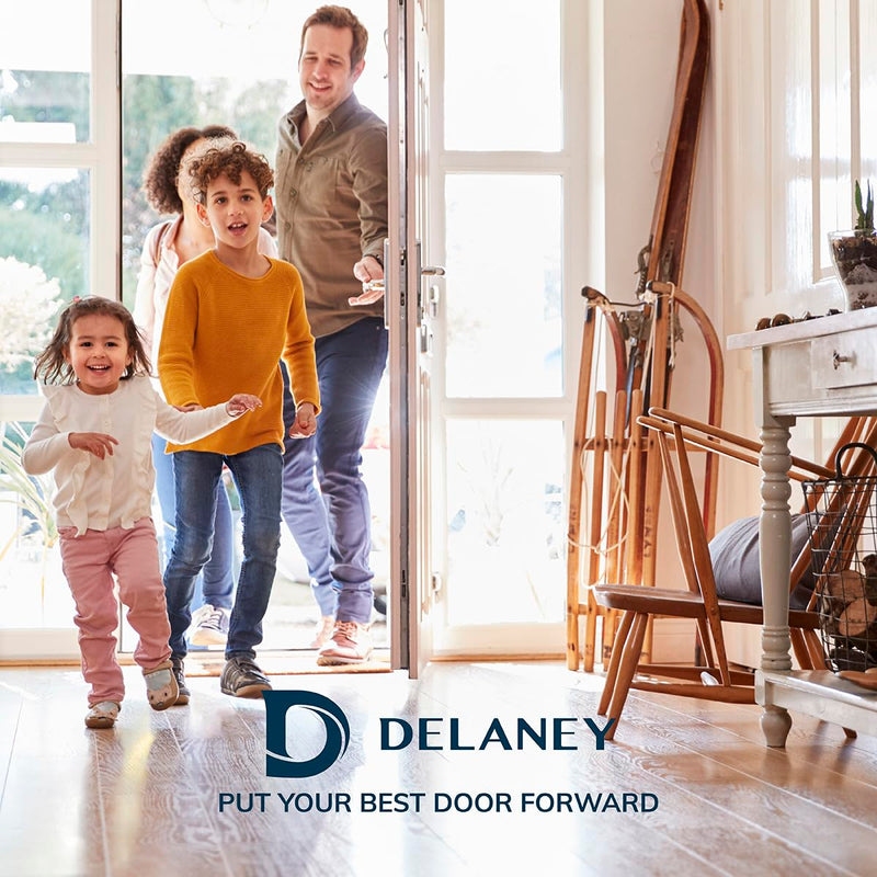 Delaney Hardware Brookhaven Entry Door Knob with Round Trim Matte Black