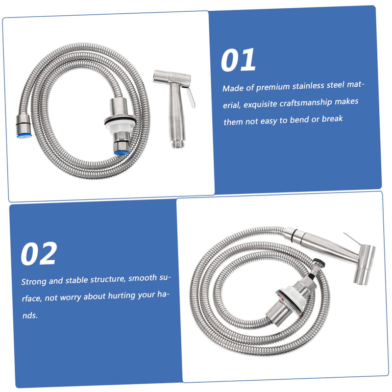 AngoilySink Side Sprayer, Stainless Steel Sink Spray Braces Kit, Sink Hose Faucet Hose Sprayer Replacement Handheld Sprayer Kit Kitchen Faucet Sprayer Sink Pull out Spray Head Supplies Nozzle