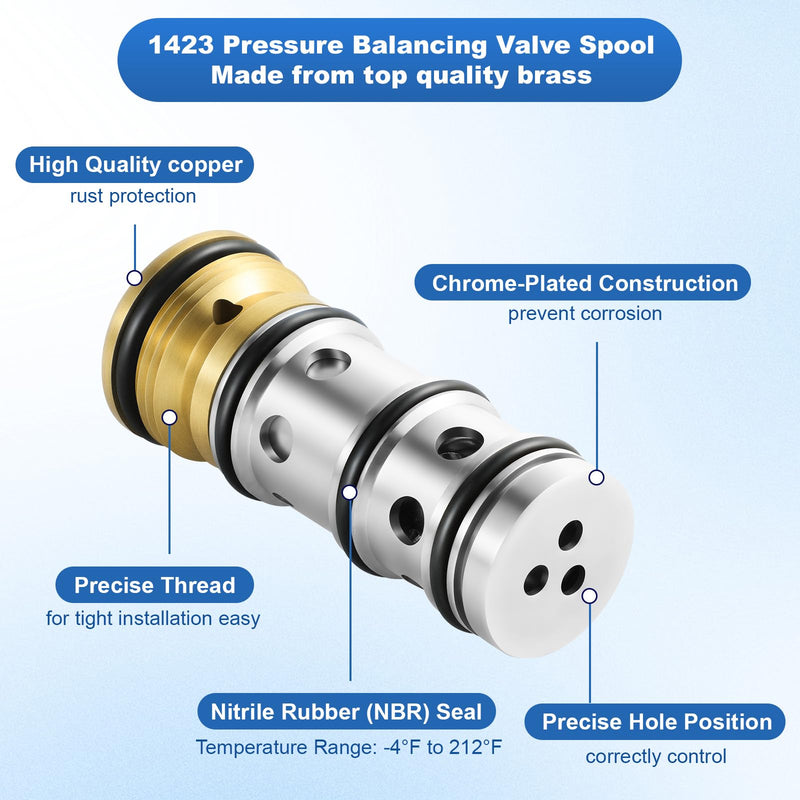 1423 balancing spool, Fits Moen Tub Shower and Shower-Only Faucets132343 | Fits 1423 Moentrol Pressure Balancing Spool Helps Restore Water Temperature & Pressure Control