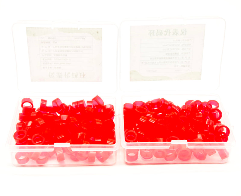 200pcs Dental Color Code Rings, 6mm Silicone Non-Toxic Orthodontic Rings Accessory, Autoclavable Instrument Identification System for Dental Clinics (Red, L) Red