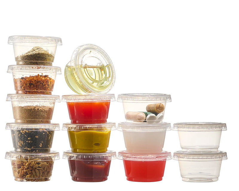 [3/4 OZ - 400 Cups + 400 Lids] 0.75 OZ Dosage Cups miniature cups Great for, medicine samples, Business Samples, Makeup Samples, Dose Pill Packs. 3/4 OZ - 400 Sets