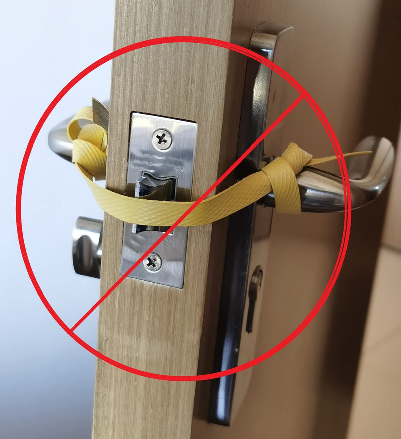 Lockdown Magnetic Strips Door Security Devices Thin Magnetic Strips School Office Emergency Easy Quick Lock Door Latch White Text Version (6) 6
