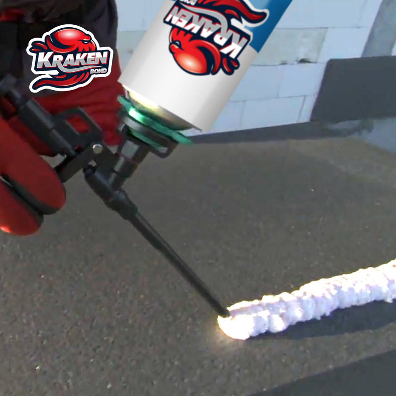 Kraken Bond PRO Spray Foam Gun - Professional Insulation for Window and Door Great Applicator for Caulking Sealing | Metal Body Covered Fully Teflon PTFE Nonstick | Foam&Cleaner NOT Included 1 Pack Spray Foam Gun Red
