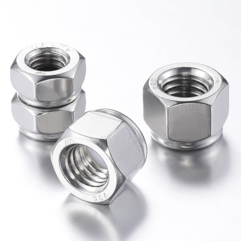 Wensilon(50pcs) M8 Self Clinching Nuts 304 Stainless Steel Self-Lock Nylon Inserted Hex Lock Nuts 50