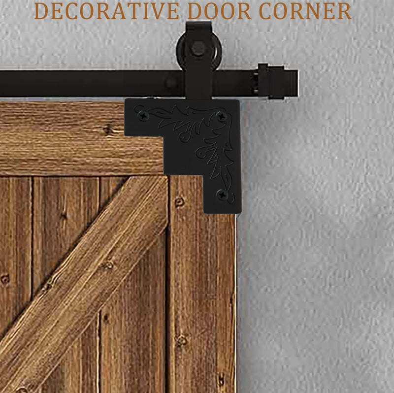Black Metal Corner Protector 3.3 * 3.3 * 1 in Decorative Wood Funiture 4pcs Barn Sliding Door Corner Guards Metal Table Corner Antirust Zinc Alloy Edge Cover Bracket with Screw Black