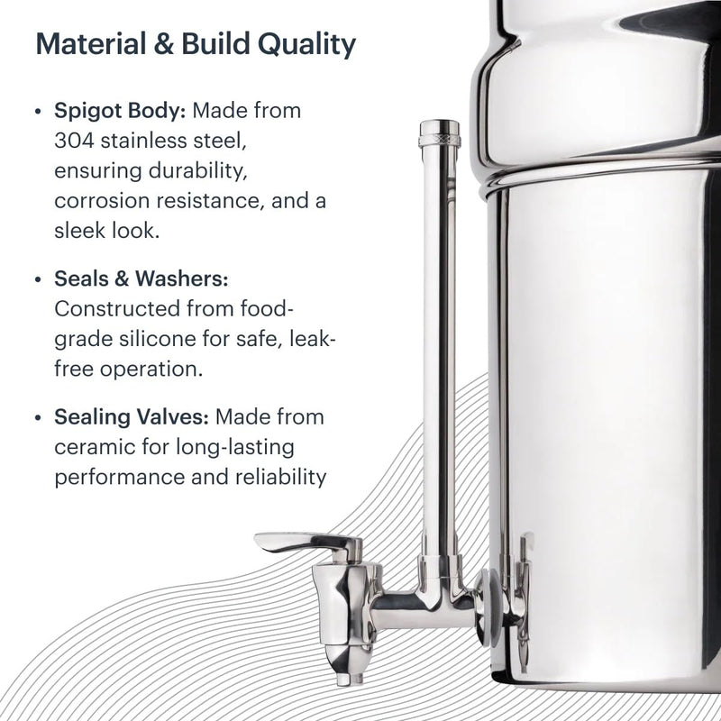 7 inch Boroux Water Level Spigot for Boroux Legacy in Stainless Steel Finish