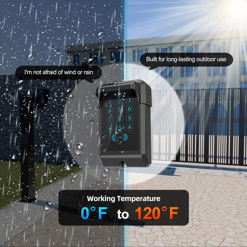 TKM-03 Wireless Touch Panel Gate Keypad with Outdoor Keypad Cover Digital Code Entry Access Control for GYXEL & JUJIANG Automatic Swing Gate Opener Operator Accessories