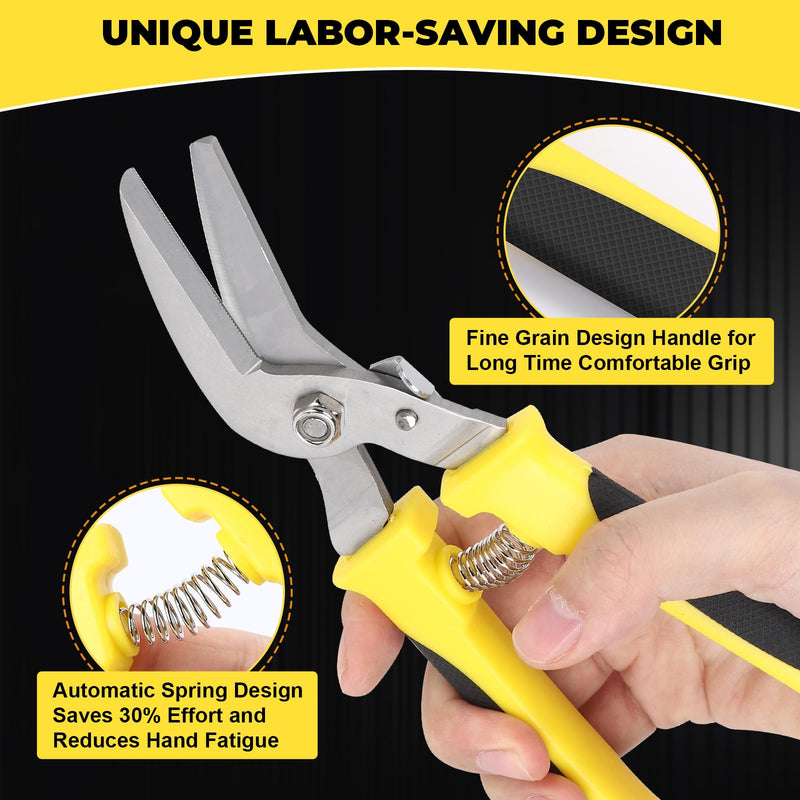 Tin Snips for Cutting Metal Sheet, Upgrade Heavy Duty Aviation Tin Snips with Sharp Stainless Steel Blade, Professional 8IN Straight Cut Metal Snips for Sheet Metal, Aluminum, Cardboard, Cable