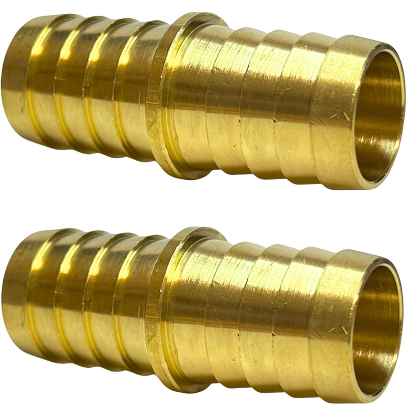 2PCS Brass Hose Barb Fitting Metals Splicer Mender 3/4" Barb Hose Union Euqal Barbed Coupler Round Union Adapter by CX WONDERLAND