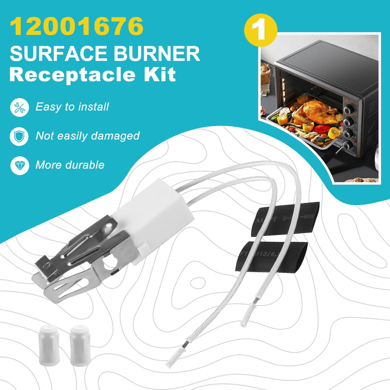 4 Pack 12001676 Surface Burner Terminal Receptacle Block Kit Compatible with Ken.More May.tag, Replacement Part Numbers 0R01500199, 0R01500299, 12001676, 14001102, 4381831 - by AMI PARTS - NewNest Australia