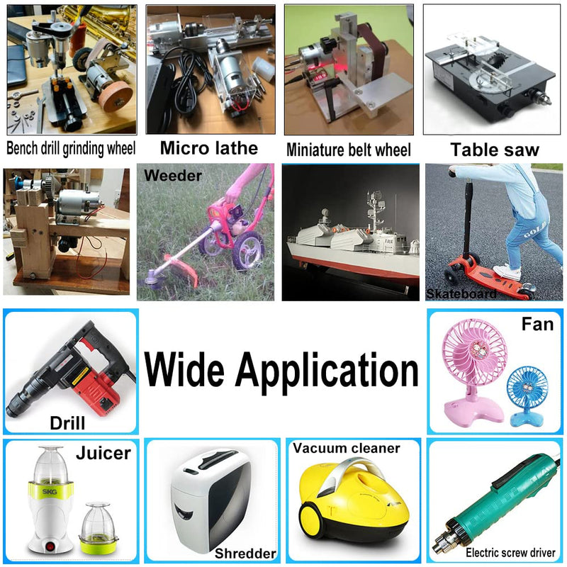 DC 775 Motor 12V-24V 6000-12000RPM 775 Electric Motor Double Ball Bearing High Torque Large Power Low Noise DC Motor with Bracket DIY for Mini Angle Grinder Table Saw Drill Electrical Tools