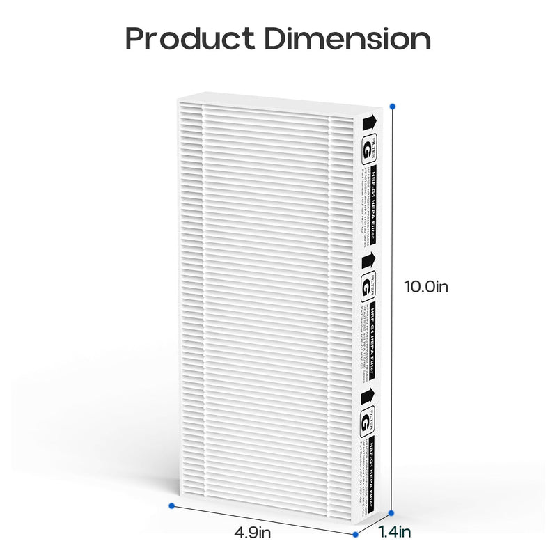 HRF-G Replacement Filter, Compatible with Honeywell HPA030/HPA080/HPA180/HPA020/HPA075/HPA175 Series Air Purifier, Part Number HRF-G1/HRF-G2, HEPA Air Purifier Filter G, 4 Pack