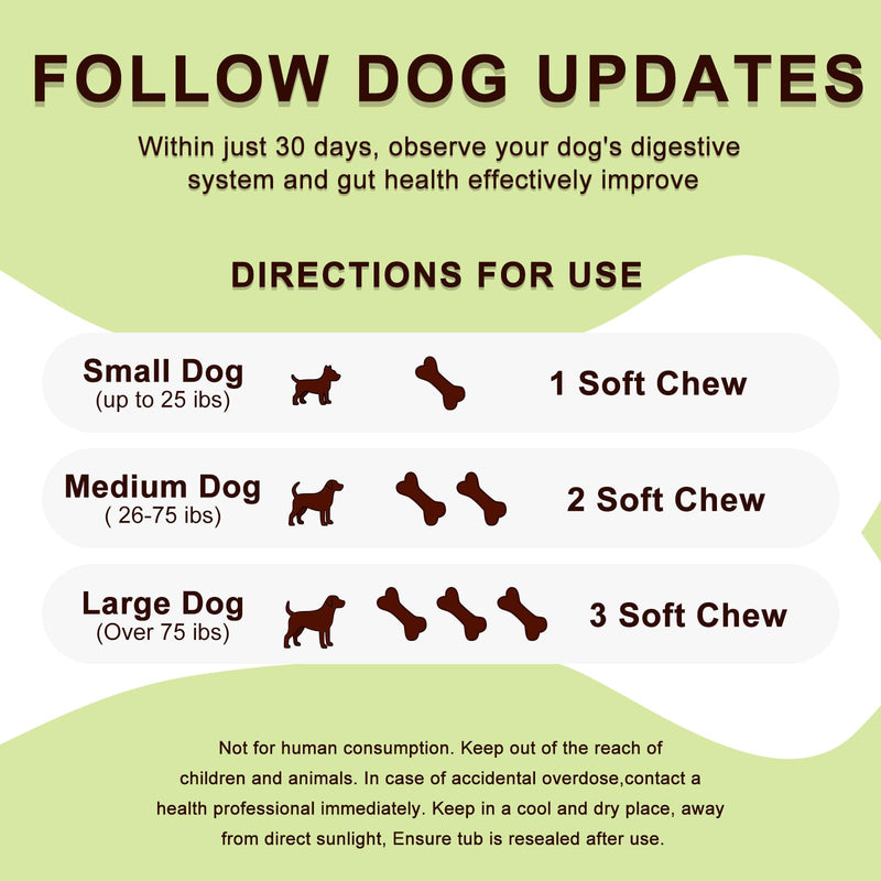 180 Chew Anal Gland Soft Chews for Dogs-Help Reduce Scooting with Pumpkin&Digestive Enzymes Probiotics Fiber Supplement-Bacon Flavor