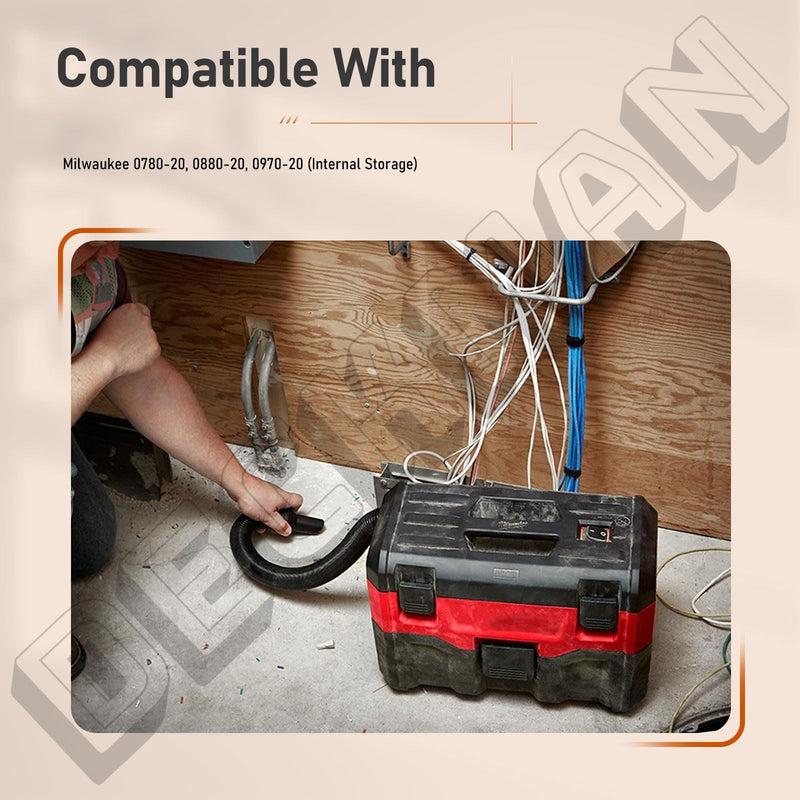 14-37-0105 18V/28V Wet/Dry Vacuum Hose Assembly Internal Storage Compatible with Mil-waukee 0880-20 0780-20 0970-20 18V/28V Wet/Dry Vacuum, 14-37-0016