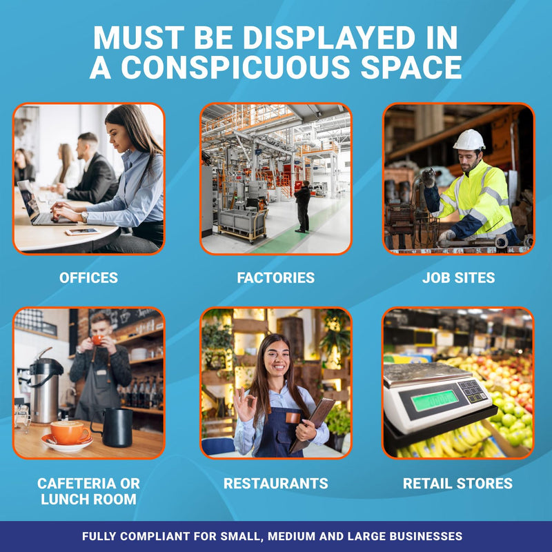 2025 Tennessee State and Federal Labor Law Poster - OSHA Workplace Compliant - Mandatory Regulations Posting for Employees - All in One Required Compliance Posting 16" x 40" - Laminated