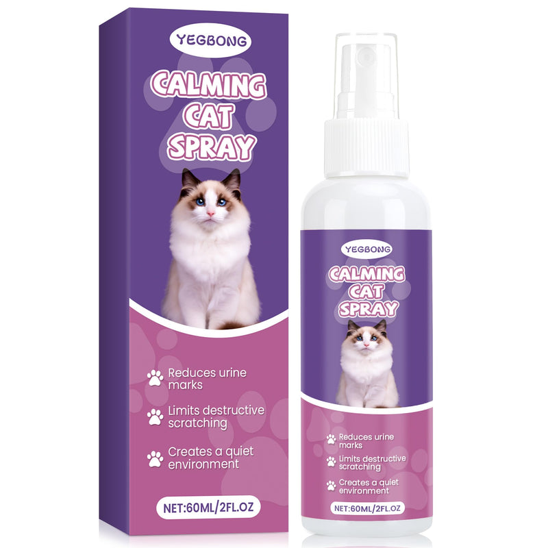 Cat Calming Spray for Indoor Cats, Calming Pheromones for Cat Anxiety Relief, Cat Sedatives for Travel-60 ML 2 Pack
