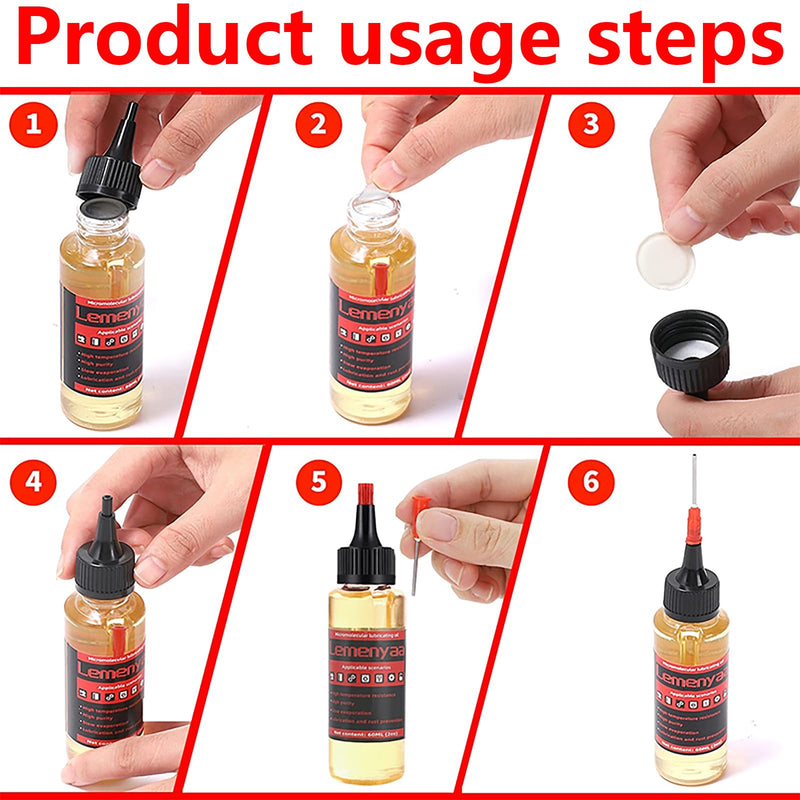 Door, Lock & Hinge Lubricant, 2 oz, Silicone Oil, Squeaks Fix, Lube for Garage Door, Sliding Track, Hinge, Lock -by Lemenyaa