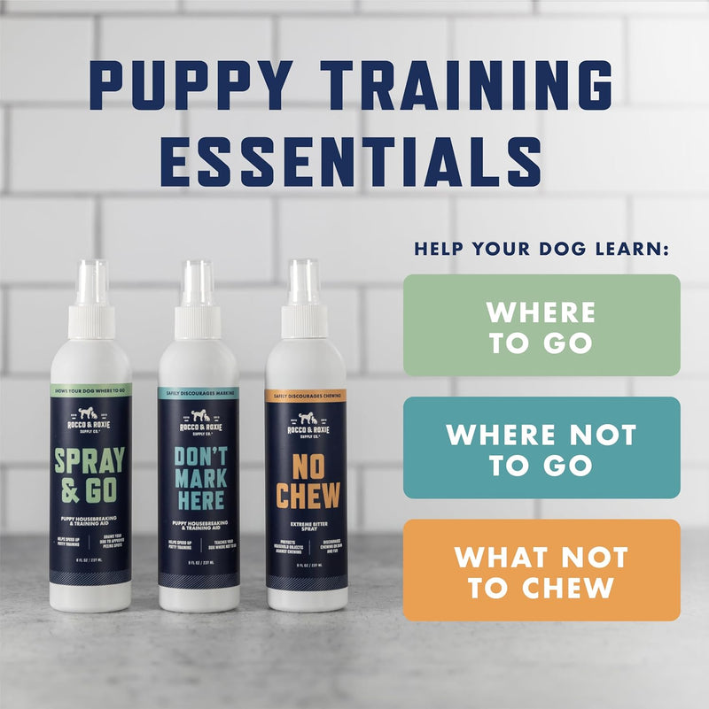 Rocco & Roxie No Chew Spray for Dogs - More Bitter Than Apple Pet Corrector – Dog Training Essentials to Stop Chewing – Best Alcohol Free Anti Chew Puppy Deterrent Formula for Puppies and Cats 8 oz - NewNest Australia