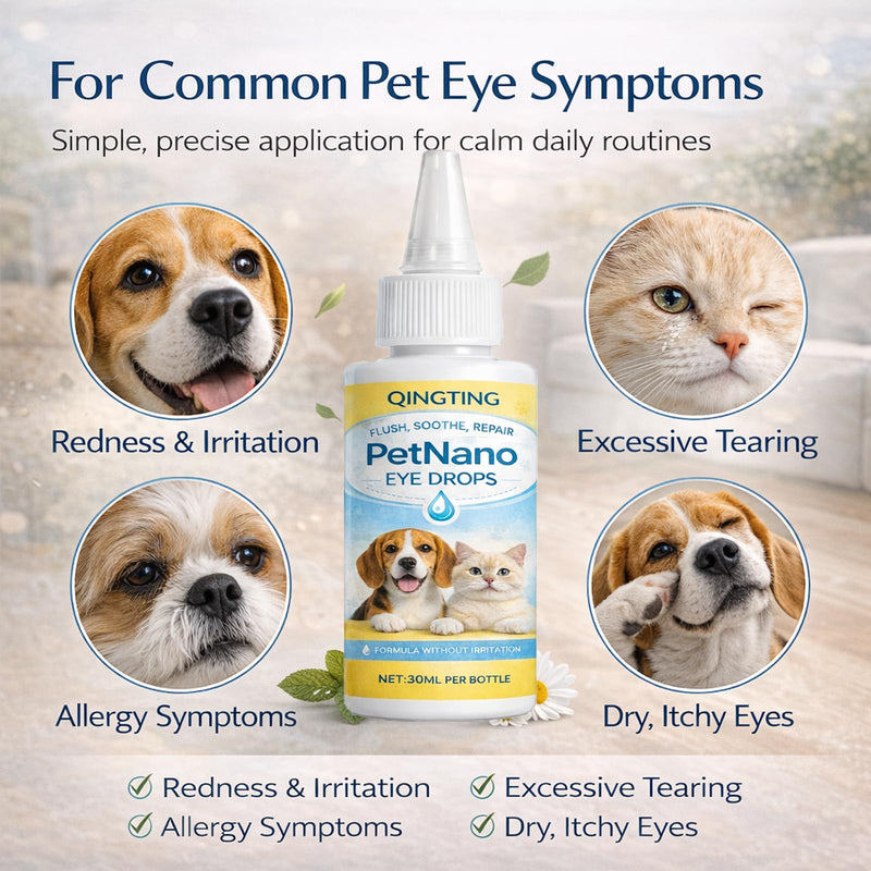 Petnano Eye Drops, Gentle Daily Eye Care, for Dogs & Cats, Supports Eye Comfort & Clarity, Easy-to-Use Dropper, 30ml / 1 fl oz (1)