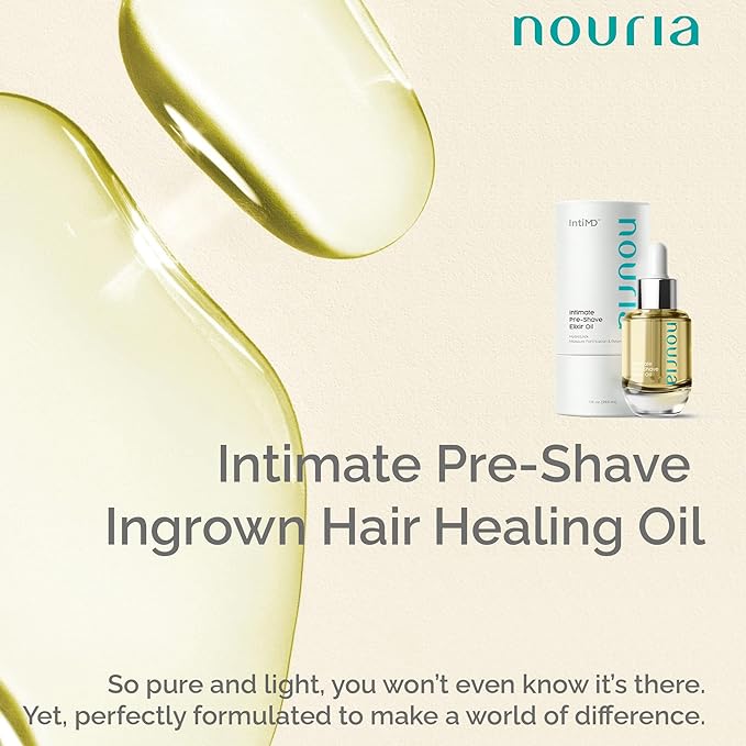 NOURIA Intimate Preserve Elixir Oil by Koochy Plus HydroLock Moisturizer Conditioner Nourishing Formula helps with buried hair, razor ridges and scalds in bikini area, legs and armpit hair - NewNest Australia