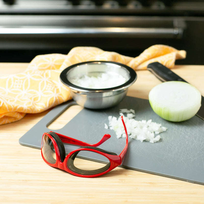 RSVP International Onion Goggles, Fog Free Lenses, Safely Prepare Food Without Tears Red