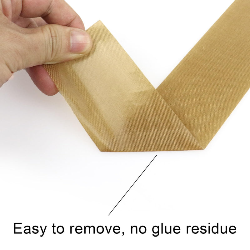 Teflon Glass Cloth Tape, (2-inch x 33 Feet x 0.18mm) High Temperature PTFE Coated Fiberglass Adhesive Tape for Vacuum Sealer Machine, Hand Impulse Sealers Insulation (2inches x 33feet) 2inches x 33feet