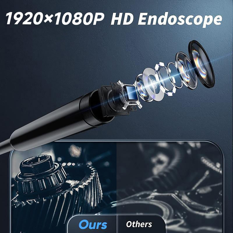 32.8FT Flexible Borescope Camera- 4.3" 1080P HD, IP67 Waterproof Industrial Endoscope Camera for Sewer/Automotive Pipe/Wall Inspection,1pack 1pack