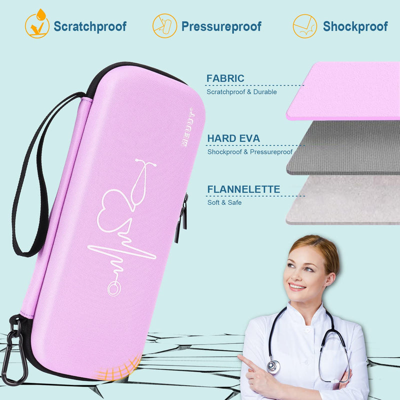 MEUUT 15 pcs Stethoscope Case Kit, Perfect Nurse Gift Include Stethoscope Case, Medical Scissors, Penlights with Batteries, Bandage Wraps, Badge Holders for Nurse Accessories for Work Light purple