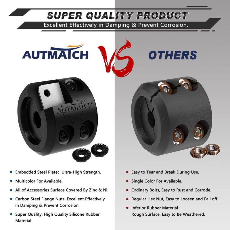 AUTMATCH Winch Cable Hook Stopper (2 Pack), Silicone Rubber Winch Stopper for Wire & Synthetic Rope, Winch Line ATV UTV, Shock Absorbent, Prevent Pulling Bounce and Abrasion, Black Winch Cable Hook Stopper - 2Pack